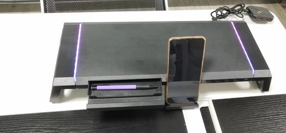 एसईसीसी मेटल मॉनिटर स्टैंड USB3.0 हब / वायरलेस चार्जिंग के साथ